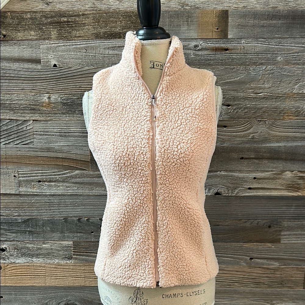 Calia Light Pink Fleece Full Zip Vest Size XS